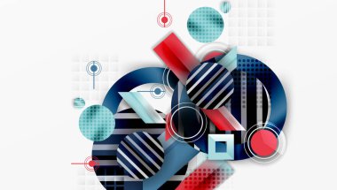 Dairesel ve üçgenli karmaşık geometrik arkaplan