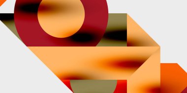 Dairelerin, yarım dairelerin ve parlak efektli ve düzgün eğimli üçgenlerin detaylı bileşimi. Yaratıcı ve teknolojiden ilham alan projeler için parlak ve modern bir vektör tasarımı