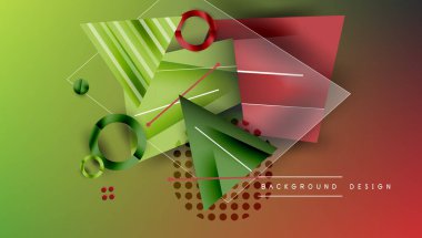 Soyut arkaplan - üst üste binen daireler, dikdörtgenler, ve yüksek eğimli üçgenler. Yarı saydam şekiller derinlik ve denge yaratır