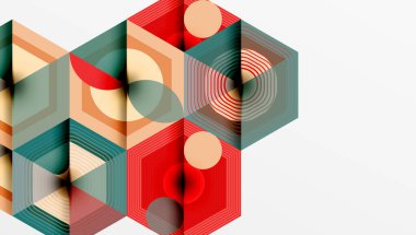 Altıgenler, elmas desenleri. Geometrik tekrarlayan altıgen arkaplan