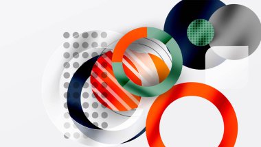 Üstüste binen Şeffaf Geometrik Şekillerle Soyut Çember Tasarımı