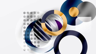 Üstüste binen Şeffaf Geometrik Şekillerle Soyut Çember Tasarımı