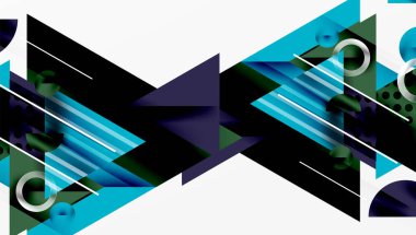 Parlak soyut arkaplan - parlak eğim tonlarıyla katmanlı üçgenler. Yarı şeffaf şekiller derinlik ve çağdaş estetik ekler