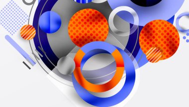 Üstüste binen Şeffaf Şekillerle Soyut Geometrik Arkaplan