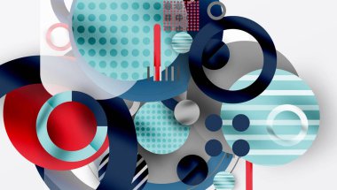 Üstüste binen Şeffaf Şekillerle Soyut Geometrik Arkaplan