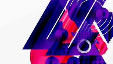 Modern geometrik arkaplan - düzgün eğimli ve yarı şeffaf üçgenler üst üste biniyor