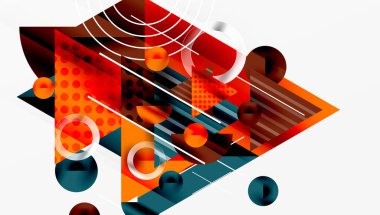 Modern geometrik arkaplan - düzgün eğimli ve yarı şeffaf üçgenler üst üste biniyor