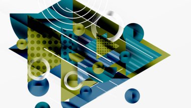 Parlak soyut arkaplan - parlak eğim tonlarıyla katmanlı üçgenler. Yarı şeffaf şekiller derinlik ve çağdaş estetik ekler