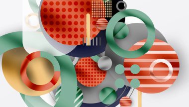 Üstüste binen Şeffaf Şekillerle Soyut Geometrik Arkaplan