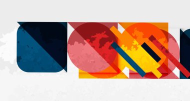 Çemberler, kareler ve çizgilerle geometrik arkaplandaki tahıllı leke dokusu. Duvar Kağıdı, Sancak, Arkaplan, Kart, Kitap İllüstrasyonu, İniş Sayfası