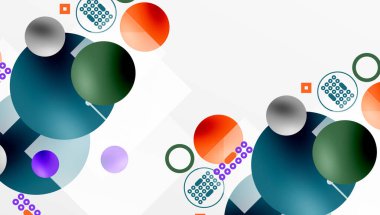 Çemberler ve elementler geometrik soyut arkaplan