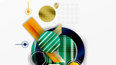 Dairesel ve üçgenli karmaşık geometrik arkaplan