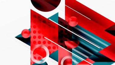 Modern geometrik arkaplan - düzgün eğimli ve yarı şeffaf üçgenler üst üste biniyor