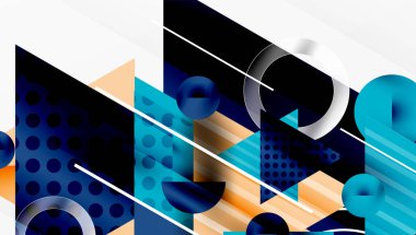 Modern geometrik arkaplan - düzgün eğimli ve yarı şeffaf üçgenler üst üste biniyor