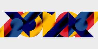 Dinamik geometrik bir kompozisyonda daireler, çizgiler ve üçgenler içeren modern soyut bir arkaplan. Tarz, teknoloji veya yaratıcı temalı tasarımlar için mükemmel.