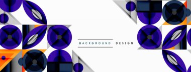 Keskin açılı dinamik geometrik bileşim, dairesel biçimler ve eğim renkleri