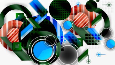 Katmanlı geometrik şekilli soyut tasarım