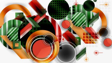 Dairesel ve üçgenli karmaşık geometrik arkaplan