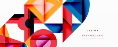 Minimum geometrik soyut arkaplan. Çember kare ve üçgen tasarımı