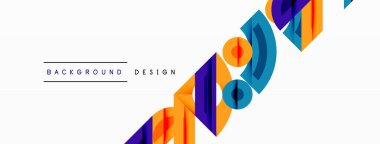 Dairesel ve yuvarlak elementlerin yer aldığı soyut geometrik arkaplan. Kalın kontrast, pürüzsüz gradyanlar, dinamik kompozisyon, fütüristik stil