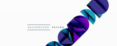 Çemberler ve üçgenlerin kesiştiği soyut geometrik desen. Yüksek kontrastlı kompozisyon derinlik yaratır ve dinamik, modern estetik