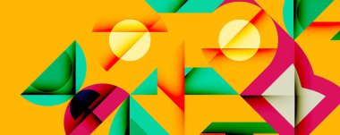 Minimum geometrik soyut arkaplan. Çember kare ve üçgen tasarımı