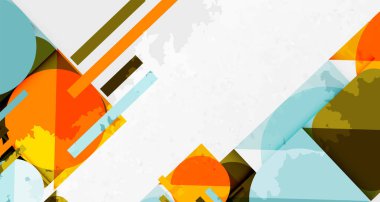 Çemberler, kareler ve çizgilerle geometrik arkaplandaki tahıllı leke dokusu. Duvar Kağıdı, Sancak, Arkaplan, Kart, Kitap İllüstrasyonu, İniş Sayfası