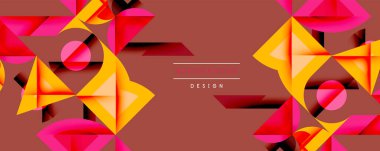 Minimum geometrik soyut arkaplan. Çember kare ve üçgen tasarımı