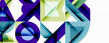 Minimum geometrik soyut arkaplan. Çember kare ve üçgen tasarımı