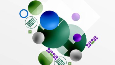 Çemberler ve elementler geometrik soyut arkaplan