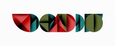 Çemberler ve üçgenlerin kesiştiği soyut geometrik desen. Yüksek kontrastlı kompozisyon derinlik yaratır ve dinamik, modern estetik