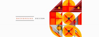 Kesişen şekiller, daireler, üçgenler ve gradyanlar ile geometrik soyut bileşim, canlı renkleri ve dinamik karşıtlıkları harmanlayarak modern, geleceksel bir görsel tasarım yaratmak için