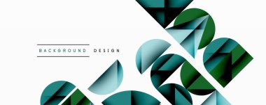 Minimum geometrik soyut arkaplan. Çember kare ve üçgen tasarımı