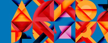 Minimum geometrik soyut arkaplan. Çember kare ve üçgen tasarımı