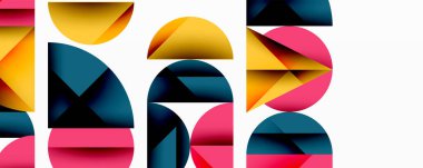 Minimum geometrik soyut arkaplan. Çember kare ve üçgen tasarımı