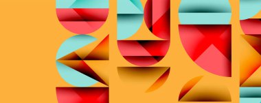 Minimum geometrik soyut arkaplan. Çember kare ve üçgen tasarımı