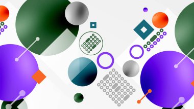 Çemberler ve elementler geometrik soyut arkaplan