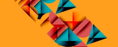 Minimum geometrik soyut arkaplan. Çember kare ve üçgen tasarımı