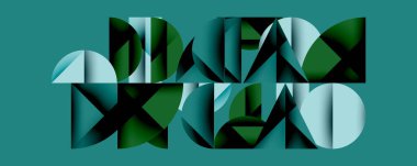 Minimum geometrik soyut arkaplan. Çember kare ve üçgen tasarımı