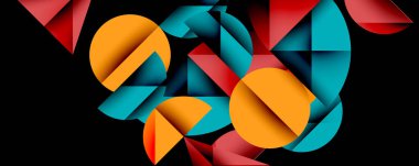 Minimum geometrik soyut arkaplan. Çember kare ve üçgen tasarımı