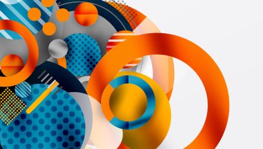 Üstüste binen Şeffaf Şekillerle Soyut Geometrik Arkaplan