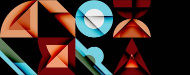 Minimum geometrik soyut arkaplan. Çember kare ve üçgen tasarımı