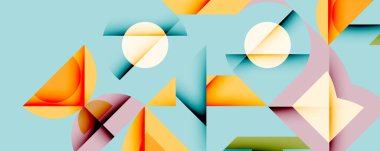 Minimum geometrik soyut arkaplan. Çember kare ve üçgen tasarımı