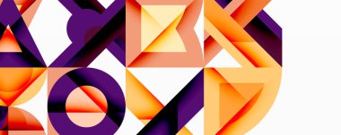 Minimum geometrik soyut arkaplan. Çember kare ve üçgen tasarımı