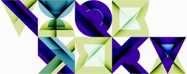 Minimum geometrik soyut arkaplan. Çember kare ve üçgen tasarımı