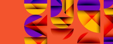 Minimum geometrik soyut arkaplan. Çember kare ve üçgen tasarımı