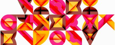 Minimum geometrik soyut arkaplan. Çember kare ve üçgen tasarımı