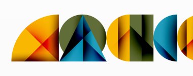 Minimum geometrik soyut arkaplan. Çember kare ve üçgen tasarımı