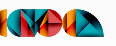 Minimum geometrik soyut arkaplan. Çember kare ve üçgen tasarımı