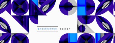 Kesişen şekiller, daireler, üçgenler ve gradyanlar ile geometrik soyut bileşim, canlı renkleri ve dinamik karşıtlıkları harmanlayarak modern, geleceksel bir görsel tasarım yaratmak için